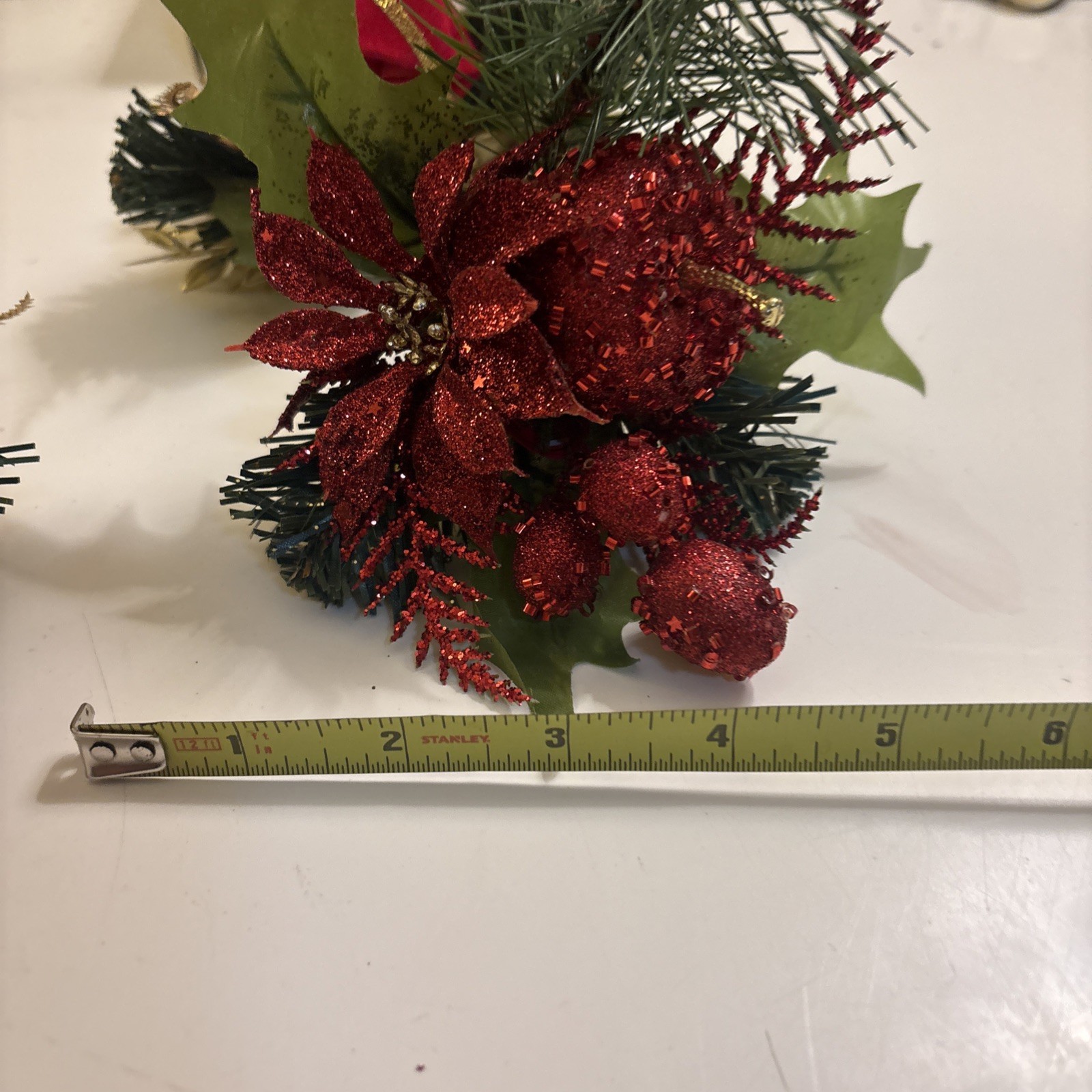 Vtg Christmas Winter Plastic Greenery Plastic Floral Pick Set Of 3 (a47