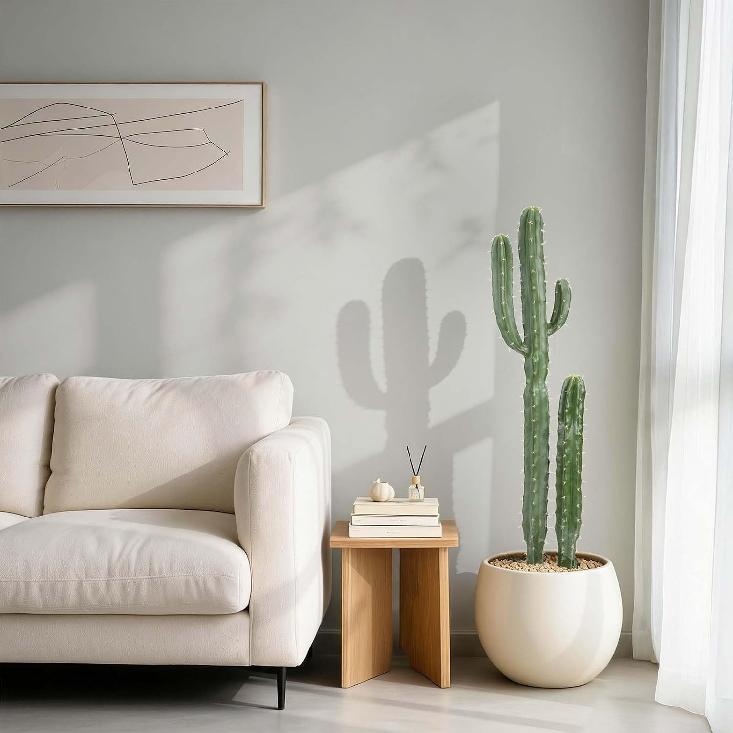Artificial Cactus 41 INCH Tall Fake Cactus Plants Faux Cacti Saguaro with Plante