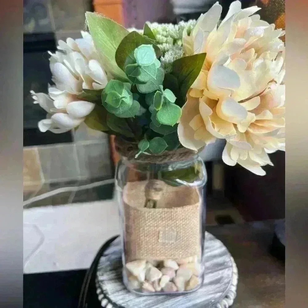 NEW Southern Style Centerpiece – Farmhouse Faux Floral Arrangement – So pretty!