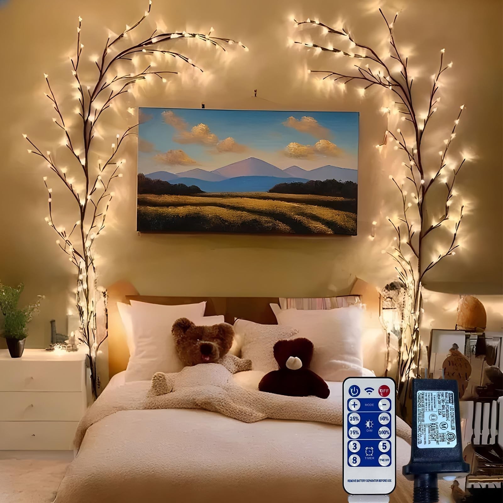 2PCS Enchanted Willow Vine Lights for Home Decor,Flexible DIY Lighted Branche…