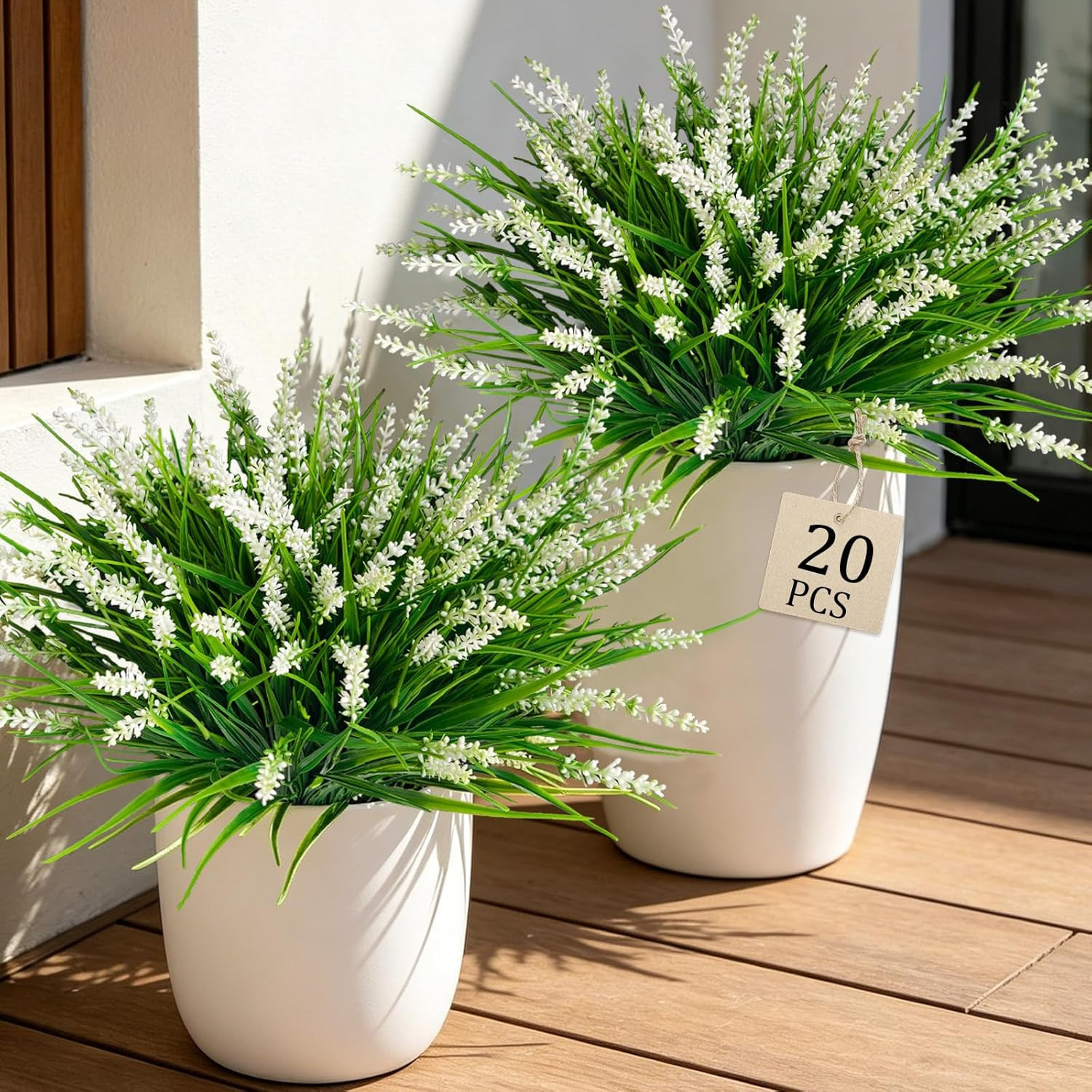 20Pcs Fake Plants Artificial Flowers Monkey Grass for Outdoors，Uv Resistant Real
