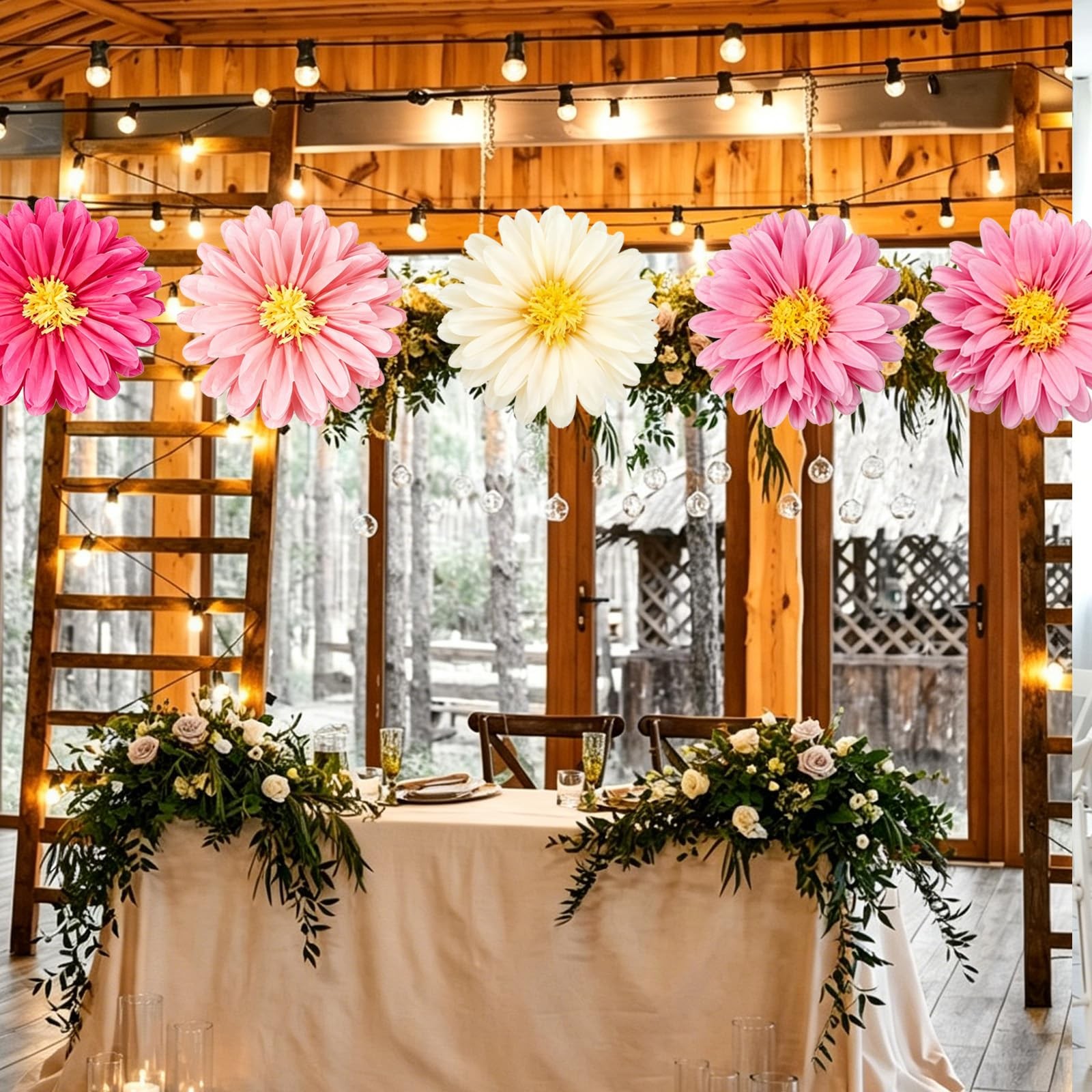8Pcs Large Paper Flowers Decorations for Wall, 20″ Pink Tissue Paper Flowers …
