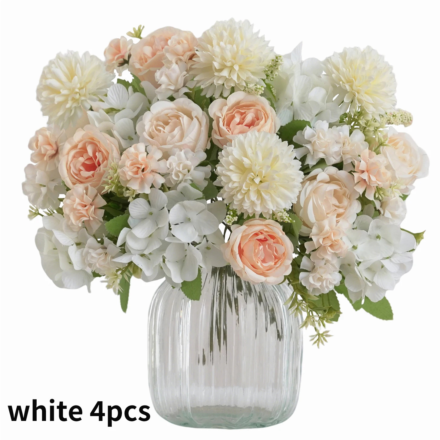 1/4Pcs Realistic Artificial Flower Bouquet, Reusable Faux Peony Chrysanthemums H