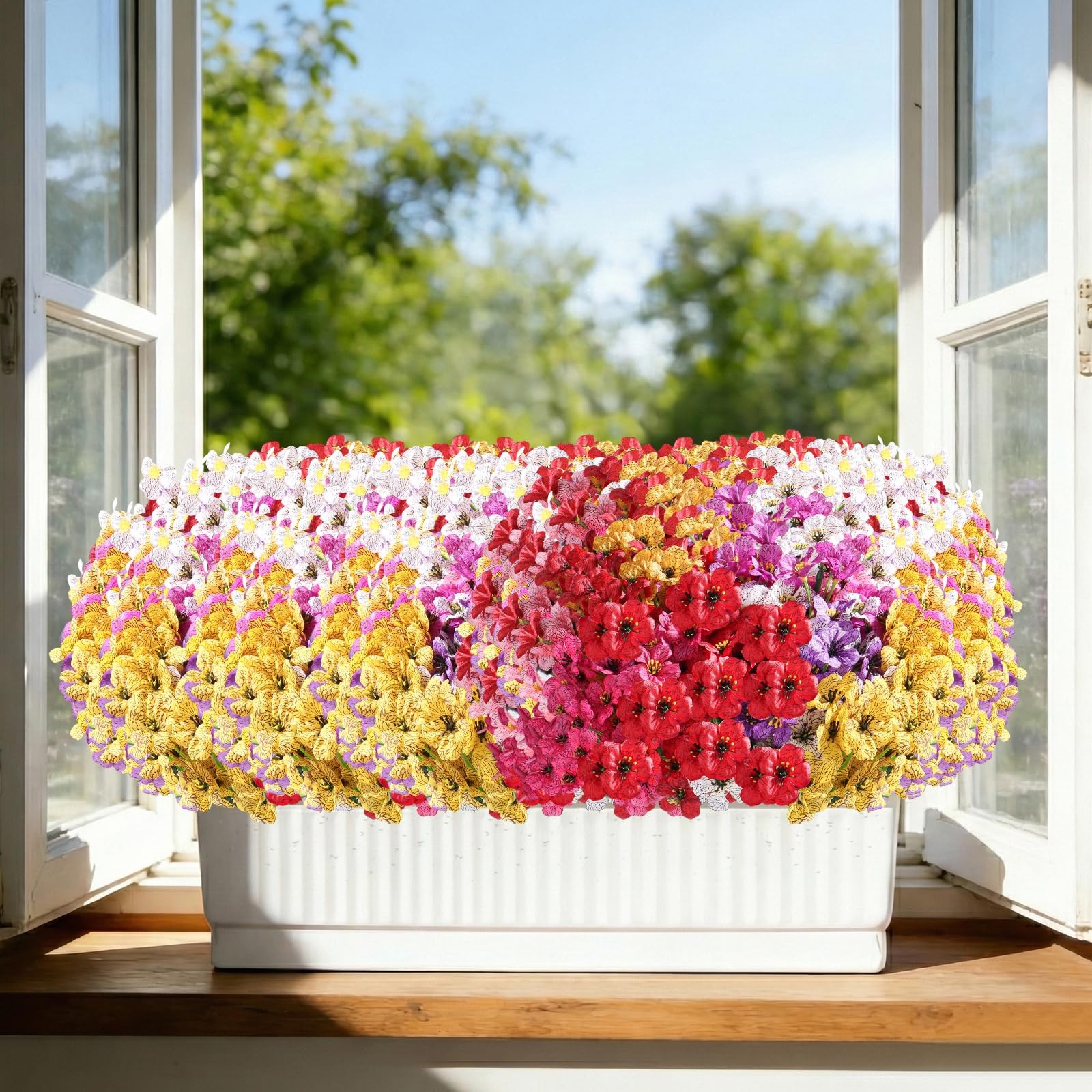 22 Pack Artificial Flowers for Outdoor Indoor Fake Plants, Faux Silk Flowers …