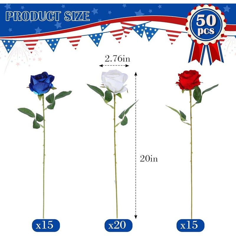 Artificial Roses 50pcs Realistic Silk Flowers Home Decor Wedding Centerpiece New