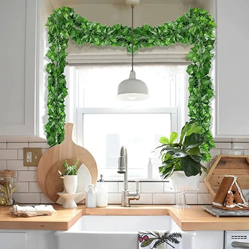 21M Artificial Green Leaves Ivy Vine Garland Creeper Rattan Fake Leaf Plants Han