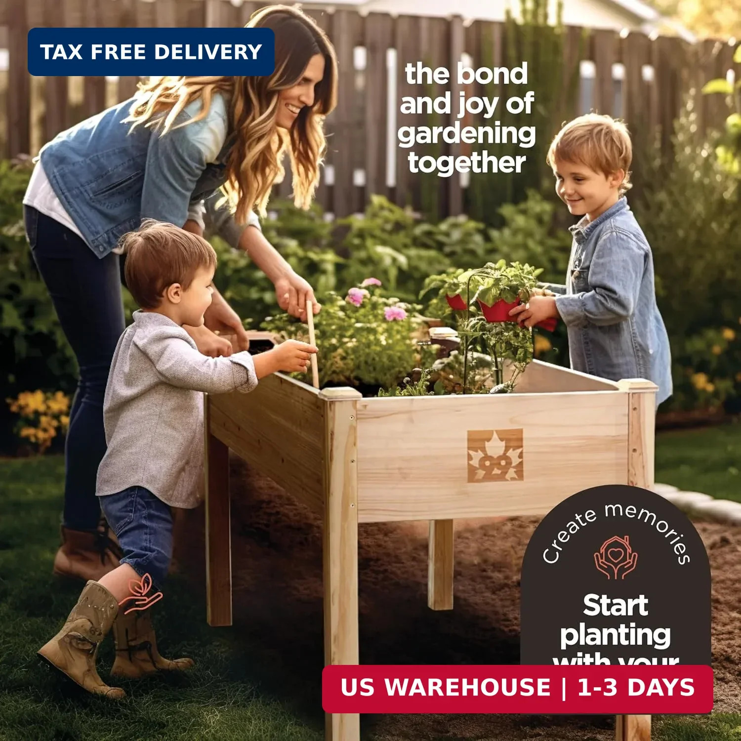 Maple99 Raised Garden Bed with Legs 48x24x30 – Natural Cedar Wood Elevated Plant