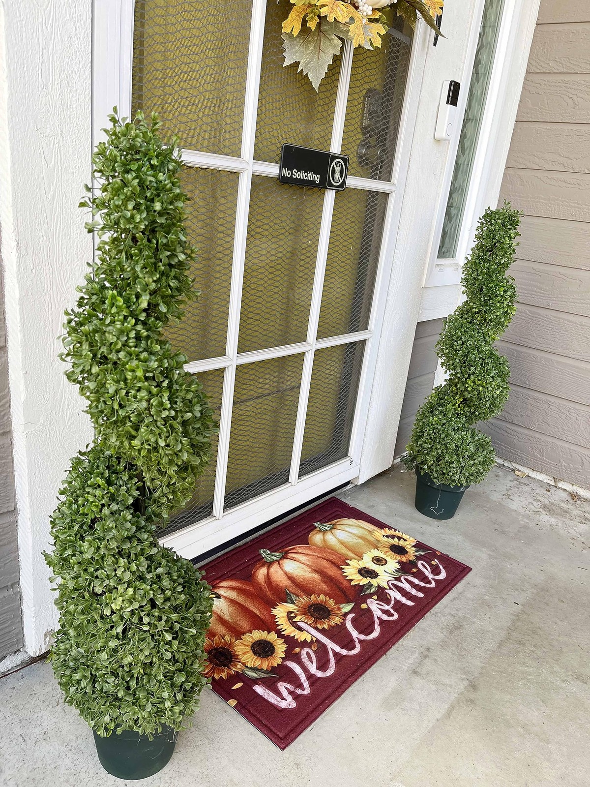 2 x 36 Inch Boxwood Spiral Shape Faux Planters for Home Decor, Office Desk, Fron