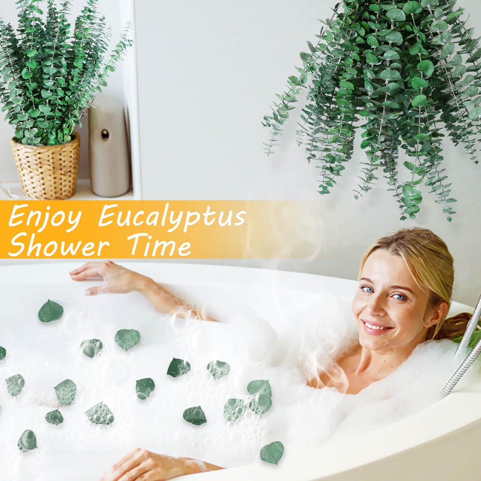 42 Pcs Dried Eucalyptus Stems for Shower, 17″ Preserved Eucalyptus Plants