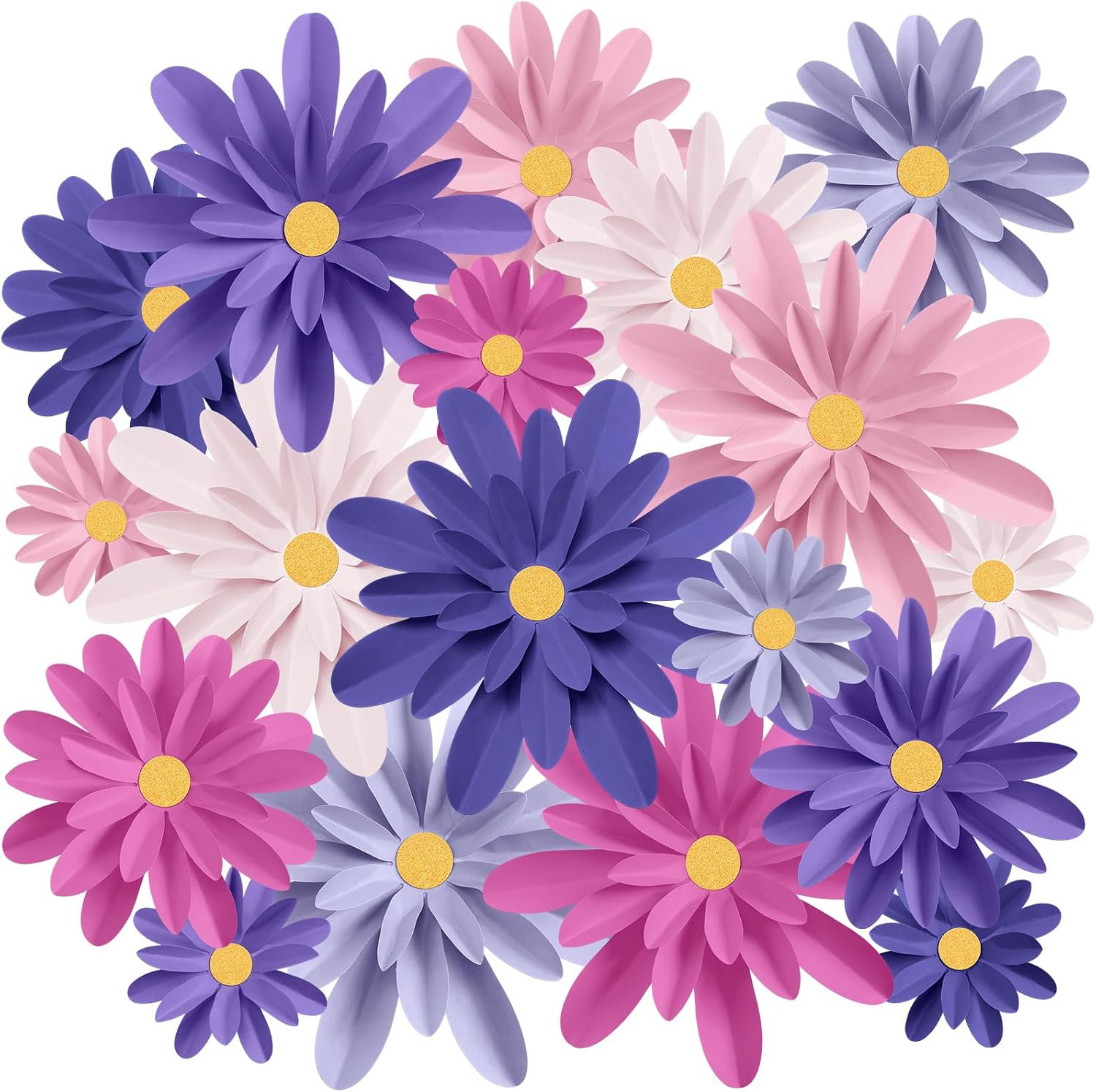 18 Pcs Paper Flowers Decorations for Wall DIY Flower Bulletin Board 3D Paper Flo