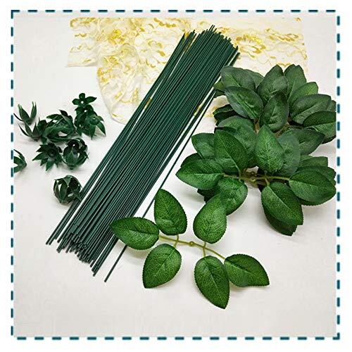 200 Pcs Green Floral Wire 22 Gauge Florist Flower Wire for Crafts Bouquet, 16″