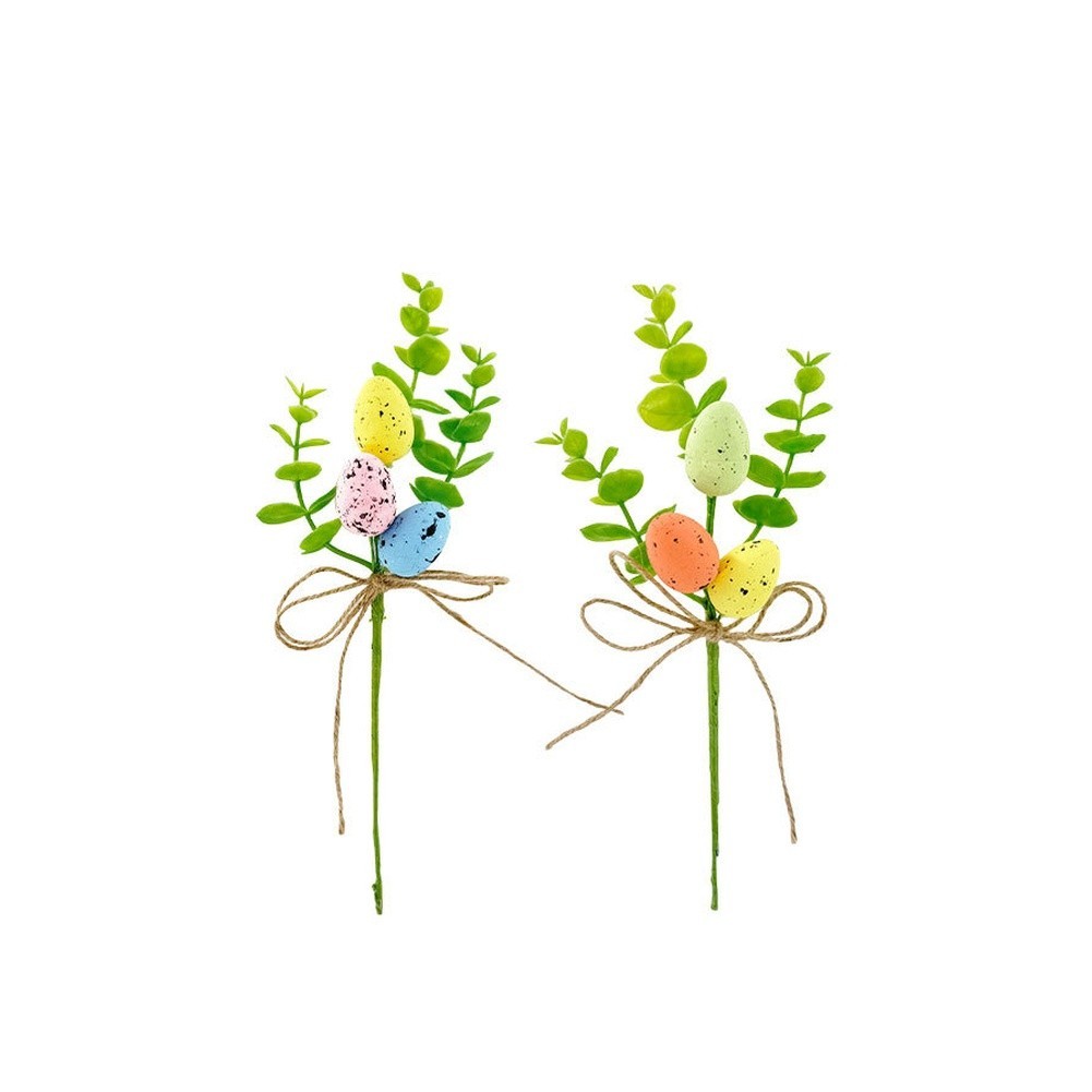 Decorative Easter Egg Cuttings Artificial Plastic Flowers for Indoor Display