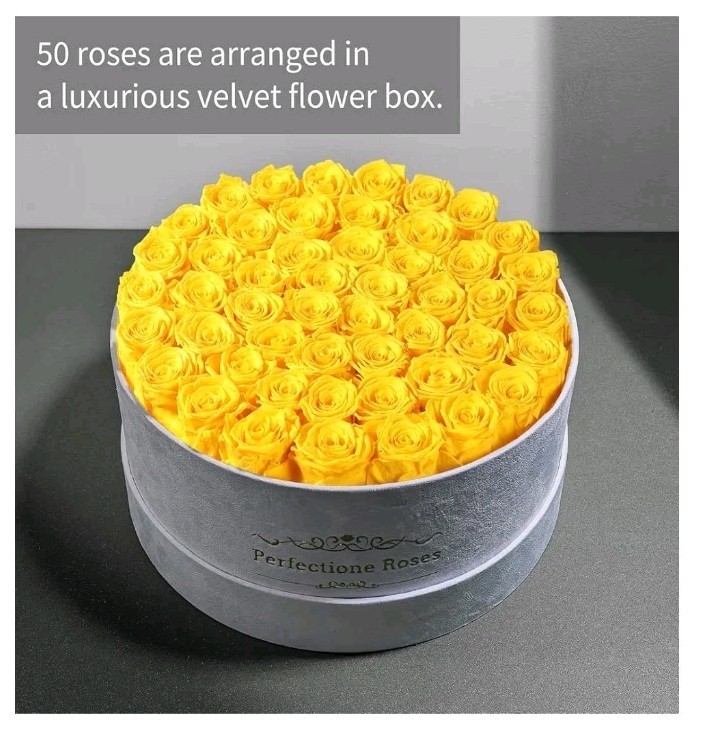 50 Piece Roses in a Velvet Box, Flowers for Delivery, Presereved Flowers…