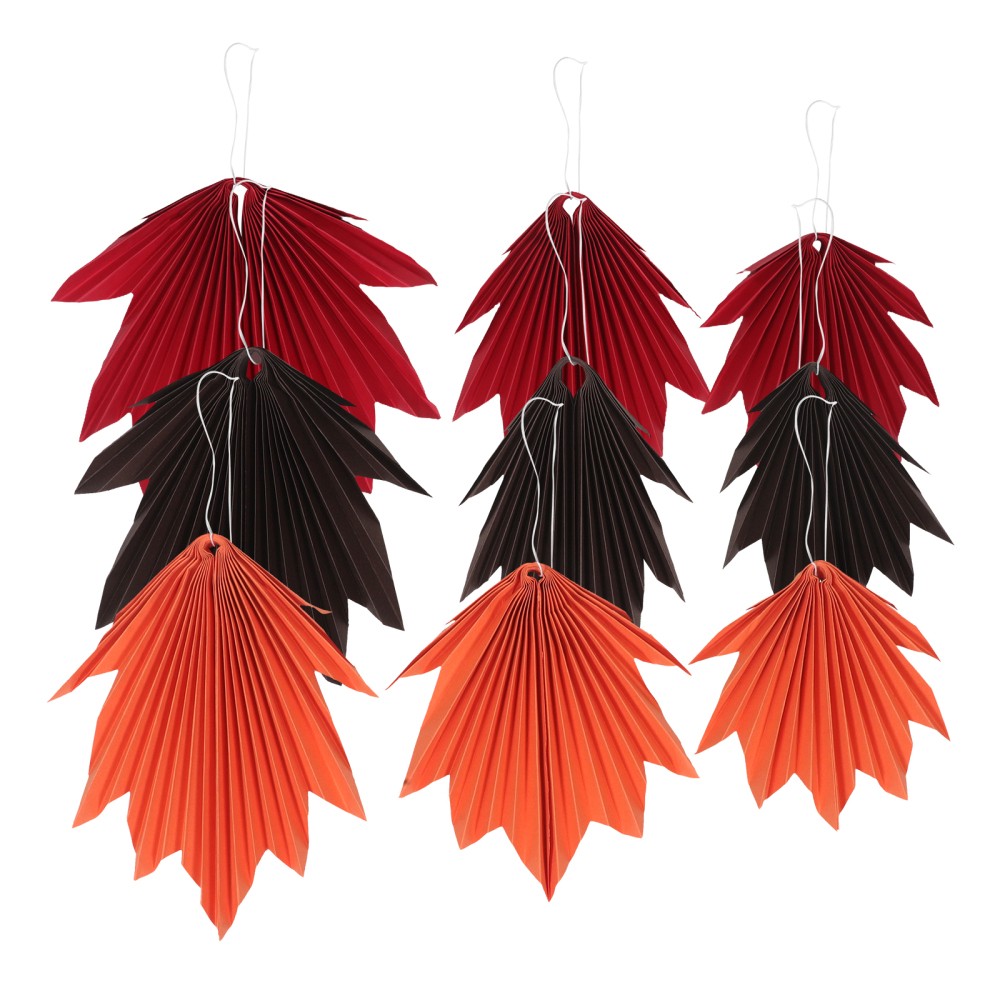 9 Pcs Autumn Decorative Hanging Decorations Leaves Maple Leaf Wall Art