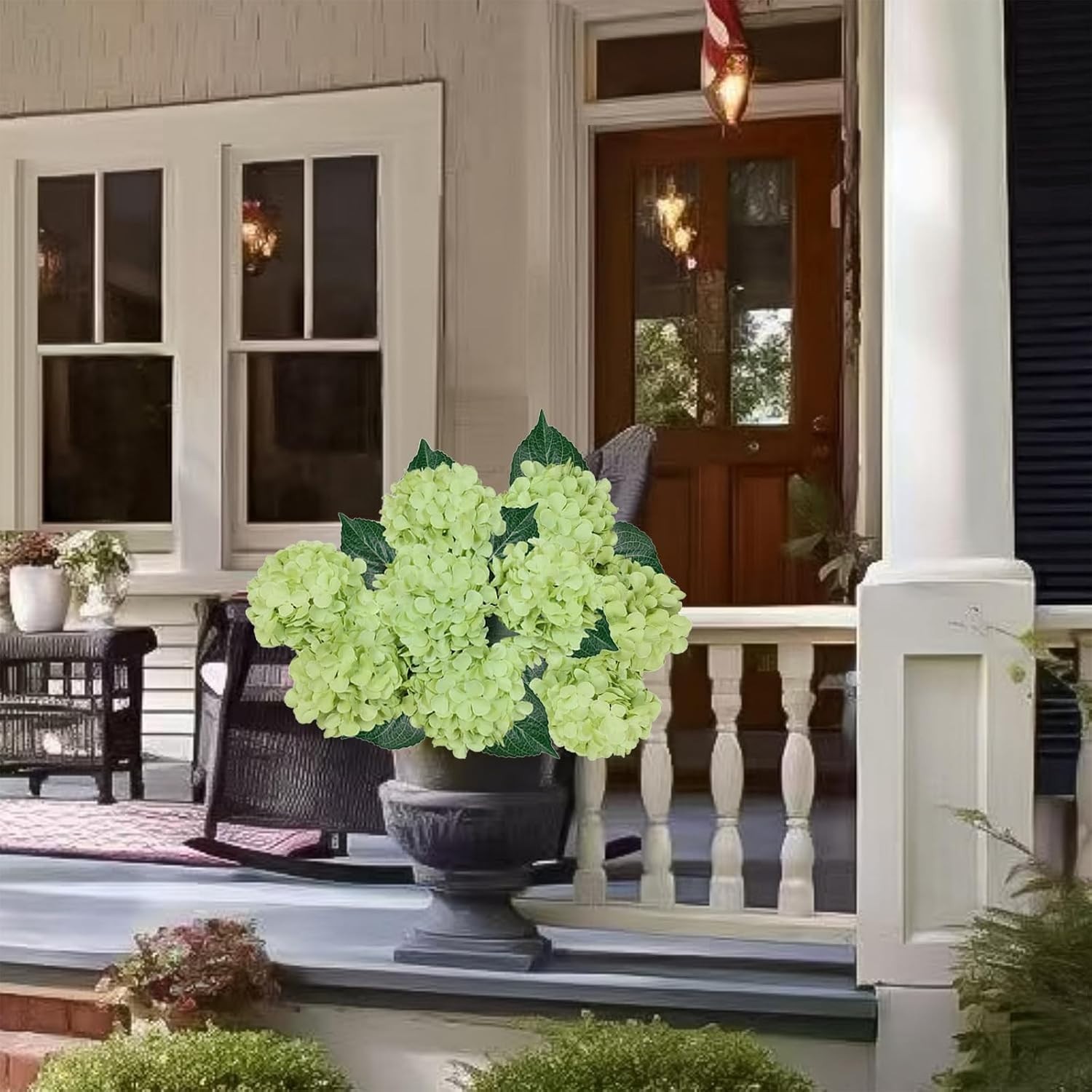 Green Hydrangea Faux Flowers – 6PCS for Beautiful Home Decor & Events