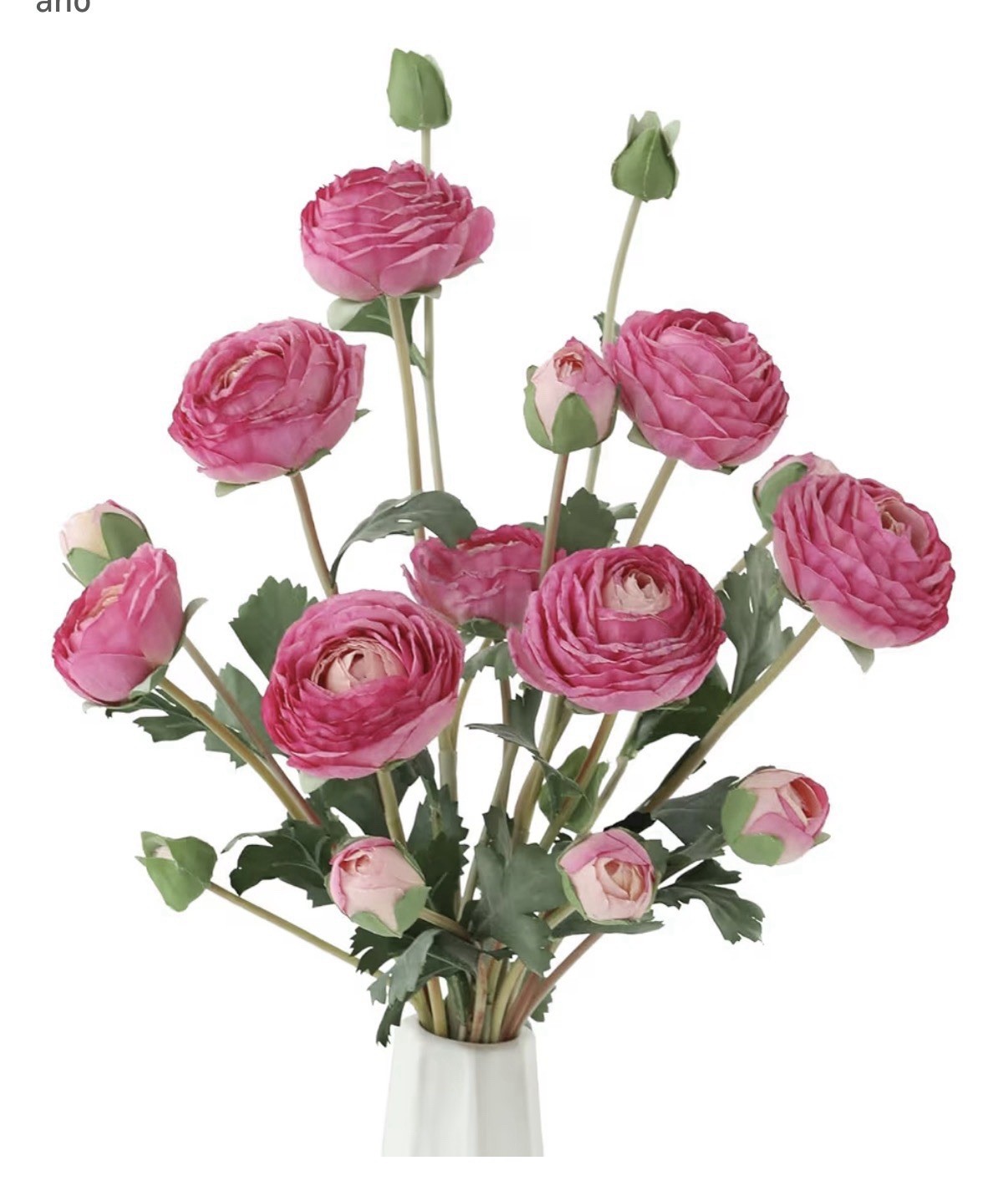 6 pieces of realistic silk purple ranunculum artificial flowers, long stems