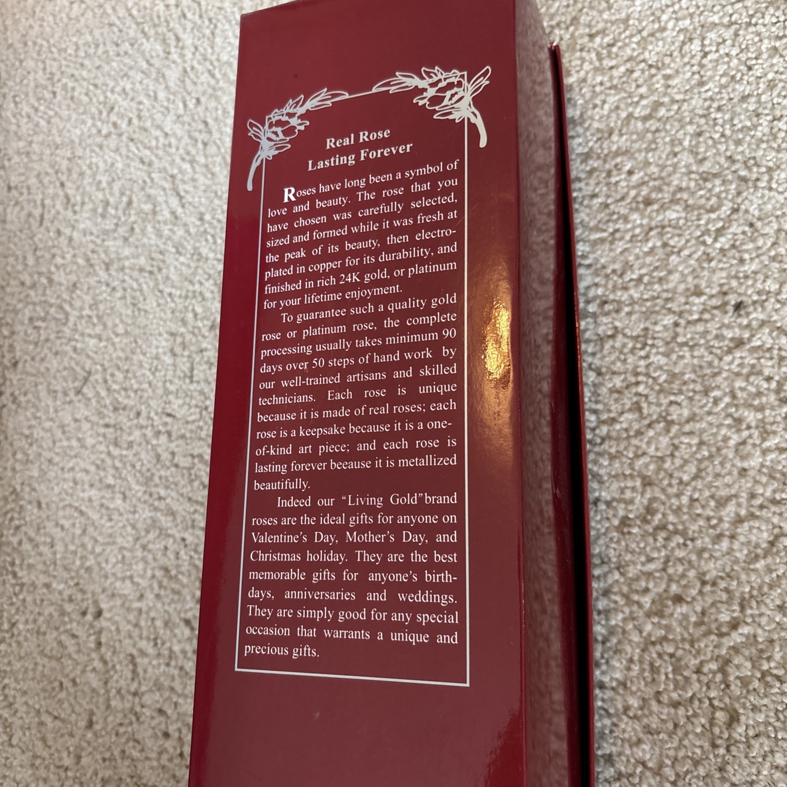 REAL 24K Gold Dipped Rose by Living Gold Co. USA w/ Certificate – Luxury Gift