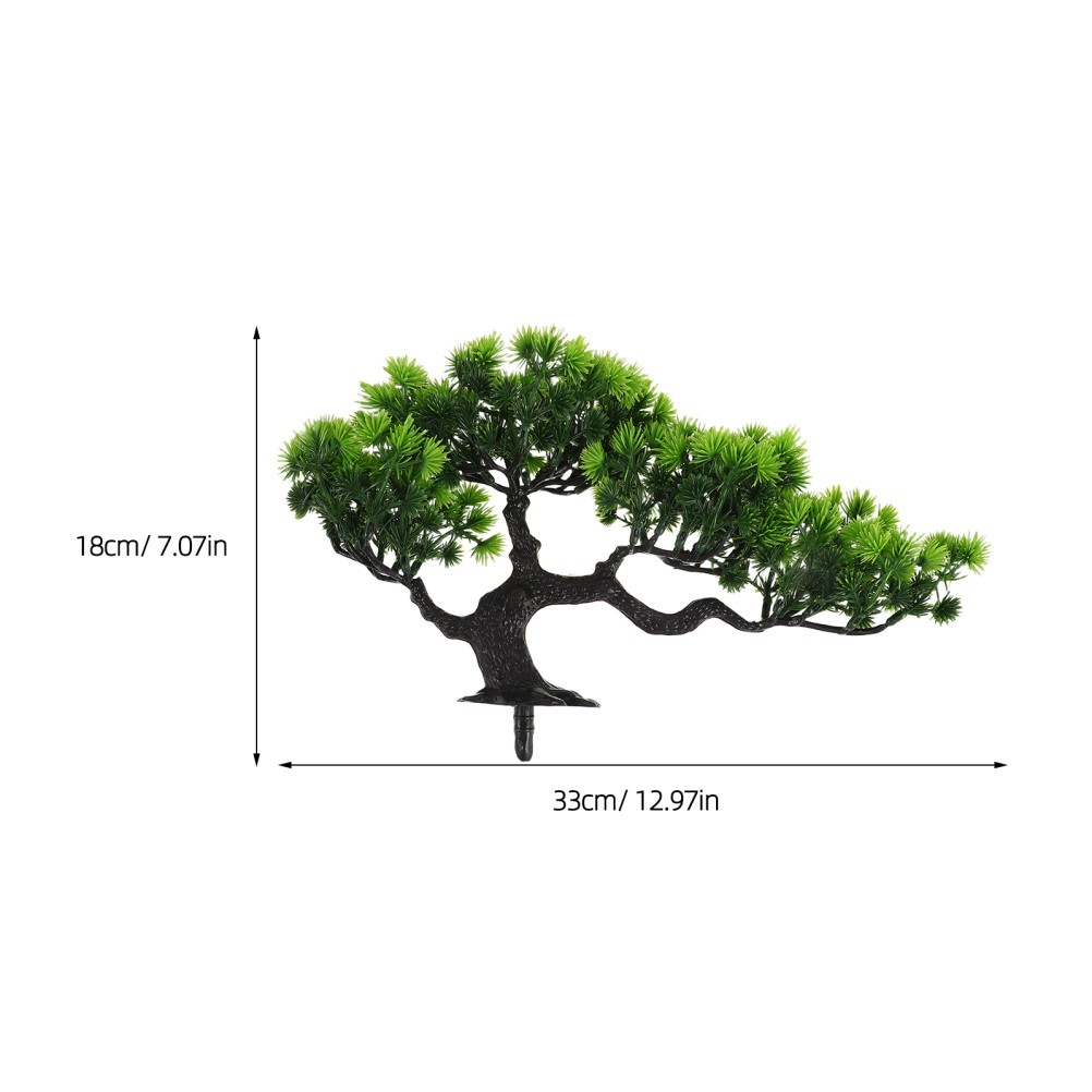 2Pcs Reusable Artificial Green Bonsai Tree Plastic Decor for Zen Garden