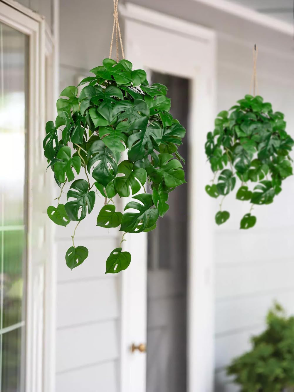 Large Fake Hanging Plants in Pot for Indoor & Outdoor, Long Artificial Hanging M
