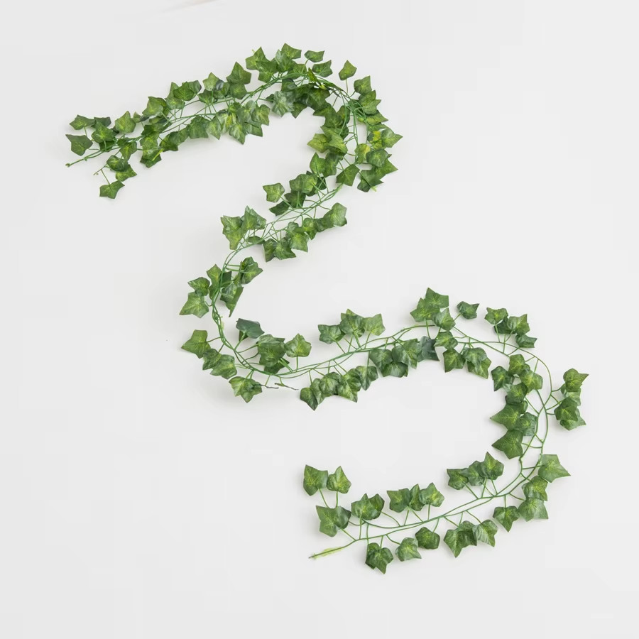 210Cm Artificial Hanging Christmas Garland Plants Vine Leaves Green Silk Outdoor