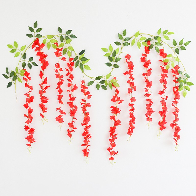 Artificial Rattan Fake Flower Strings Hanging Garland Outdoor Home Decoration