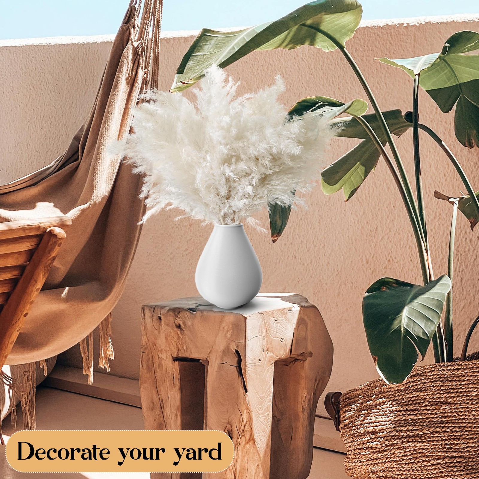 30PCS White Pampas Grass for Home Decor – Elegant Boho Decor – Premium Quality P