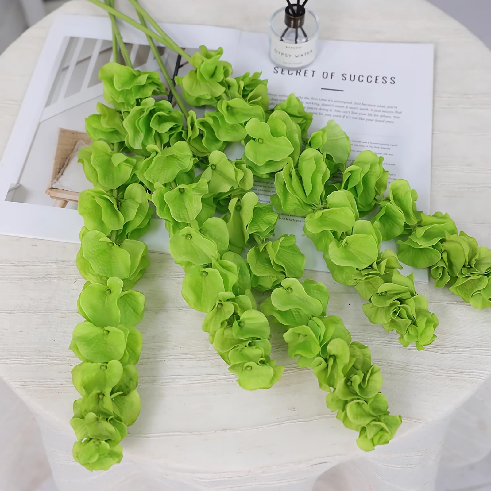 3pcs Artificial Shell Leaf 30″ Fake Bells of Ireland Silk Faux Bell Grass for…