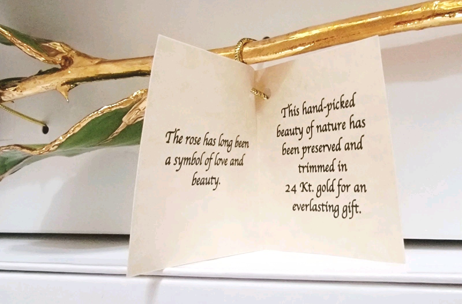 24K GOLD Trimmed 11″ REAL ROSE *LACQUER & GOLD Dipped *DEC BirthStone -TANZANITE