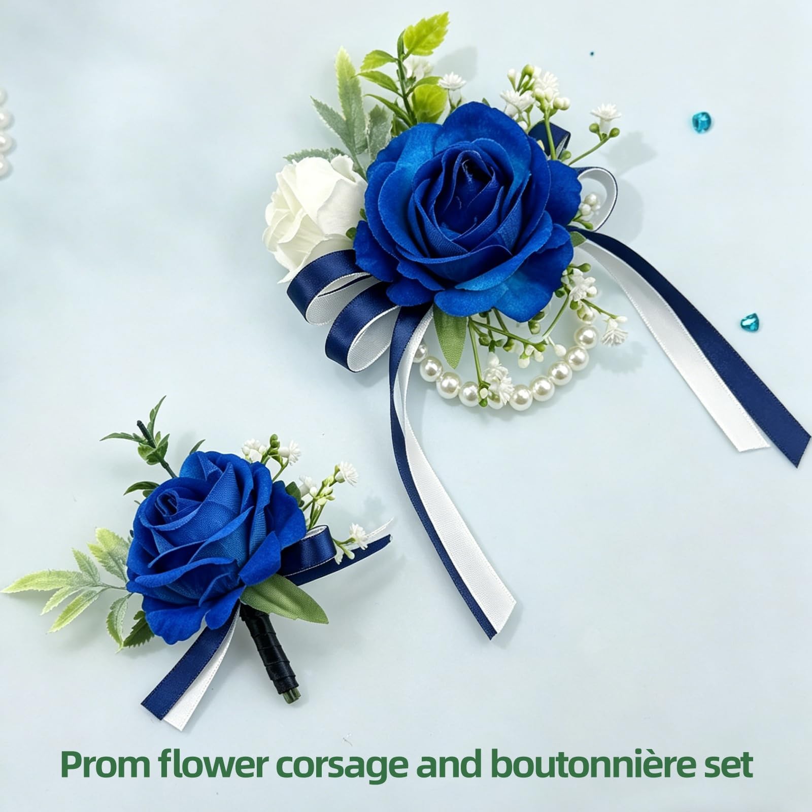 Prom Corsage and Boutonniere Set Prom Wrist Corsage and Boutonniere Artificia…
