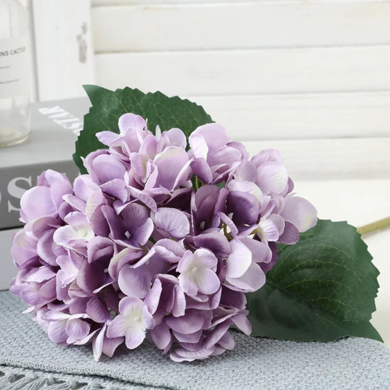 Flores artificiales, hortensia, rama, hogar, boda, decoración, otoño, seda, plás