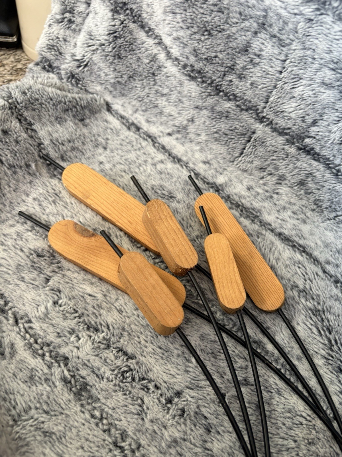 Set of 4 vintage metal and wood fake “florals” #B4