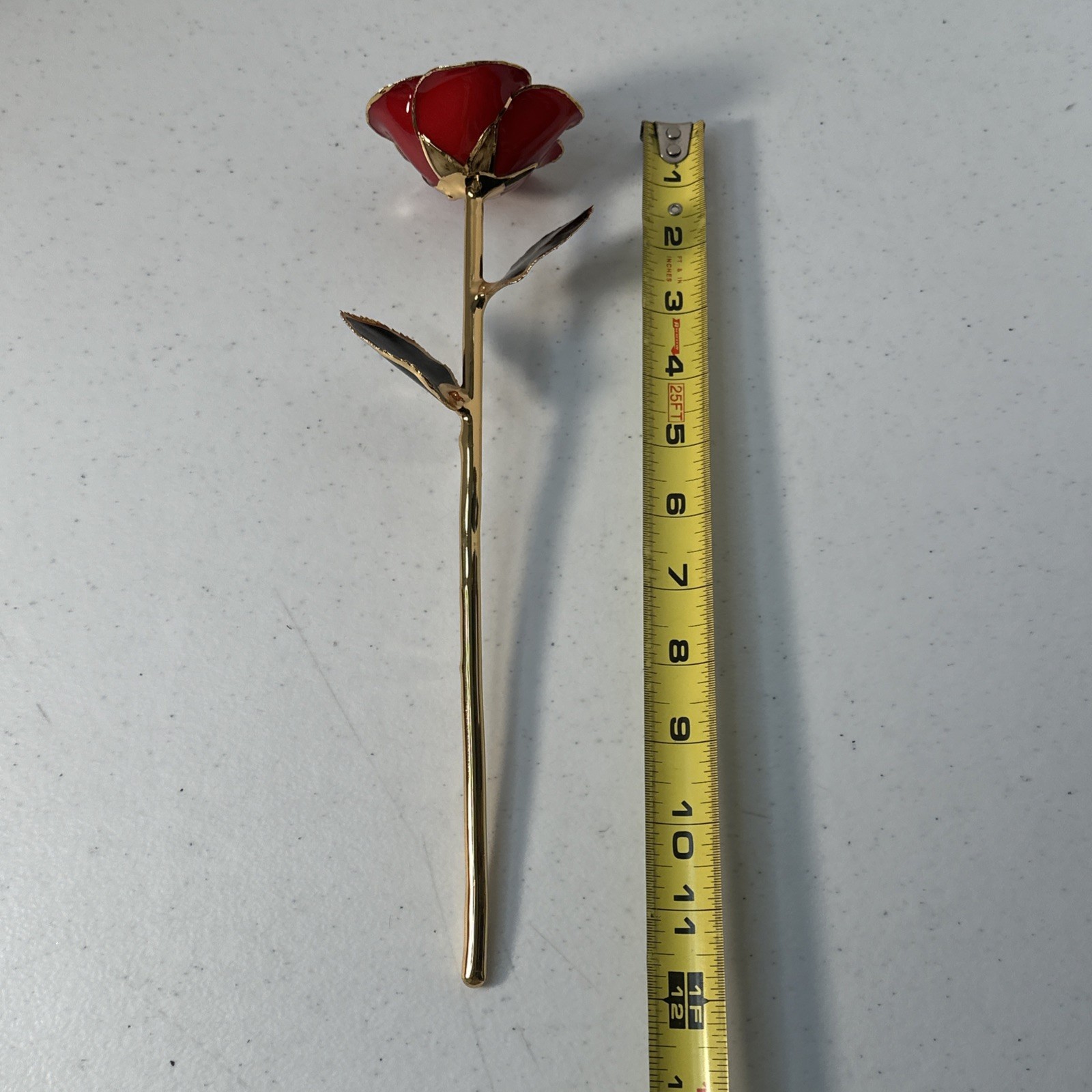 Beautiful Red Steven Singer Jewlers 24Kt Gold Dipped Real Rose