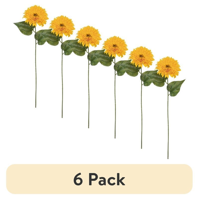Artificial Teddy Bear Sunflower Long Stem Indoor Decor Floral Arrangement Craft