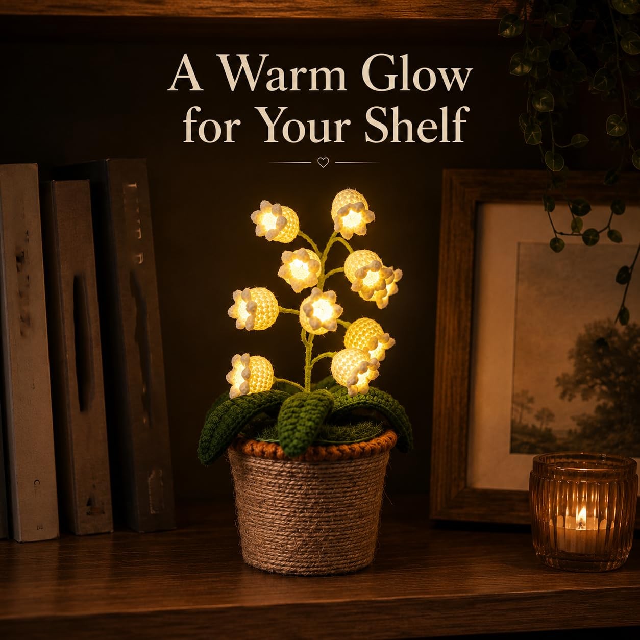 Lily of The Valley Lamp Crochet Flower Night Light Gift for
