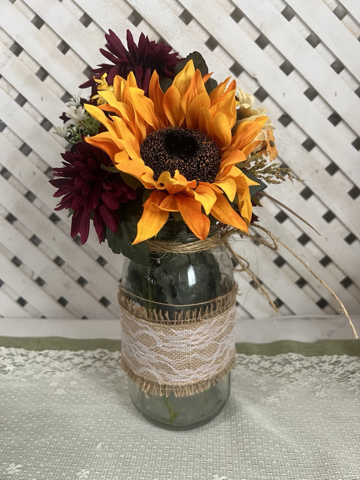 Mason Jar Type Flower Arrangement