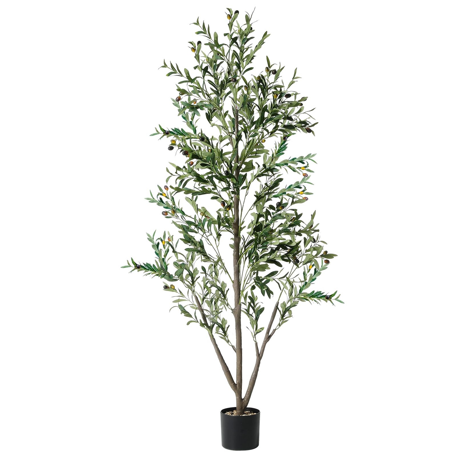 Olive Trees Artificial Indoor, 5FT Tall Faux Olive Tree with Moss and Planter…