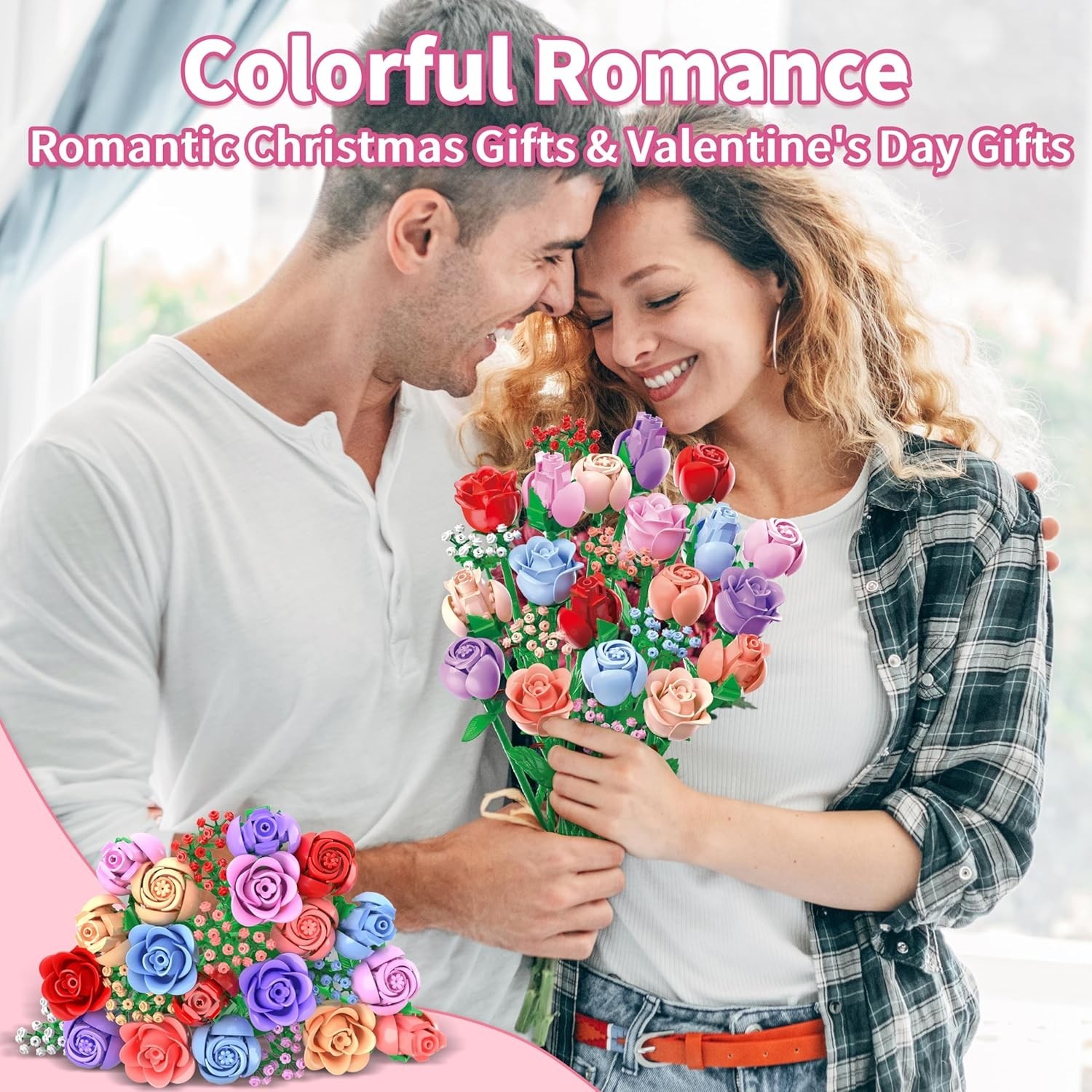 Colorful Rose Building Blocks – Valentine’s Day Gift
