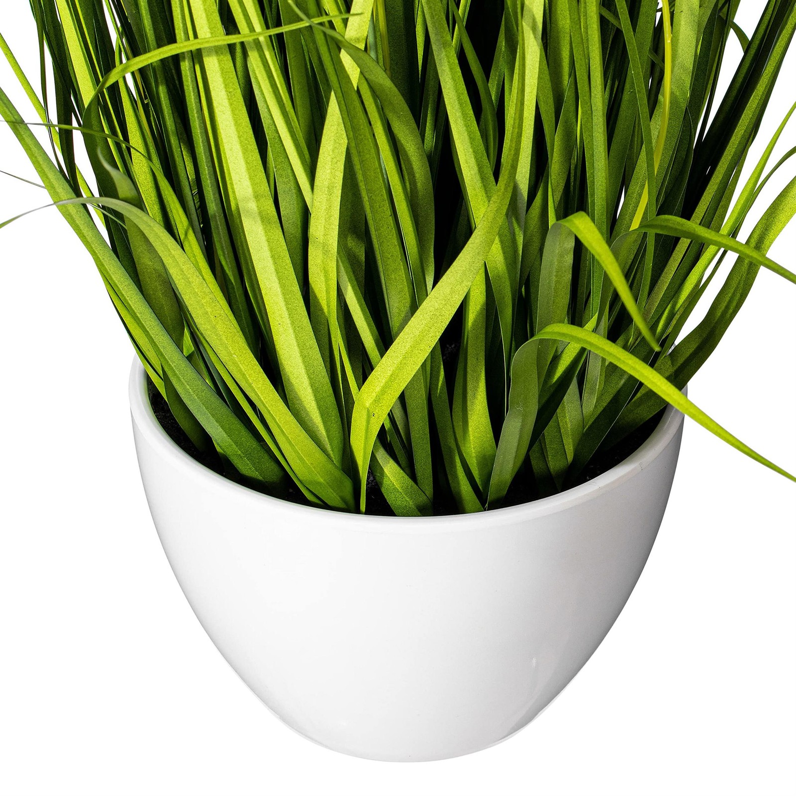Vickerman 31″ Fabric Artificial Potted Cosmos with Green Grass in Yellow