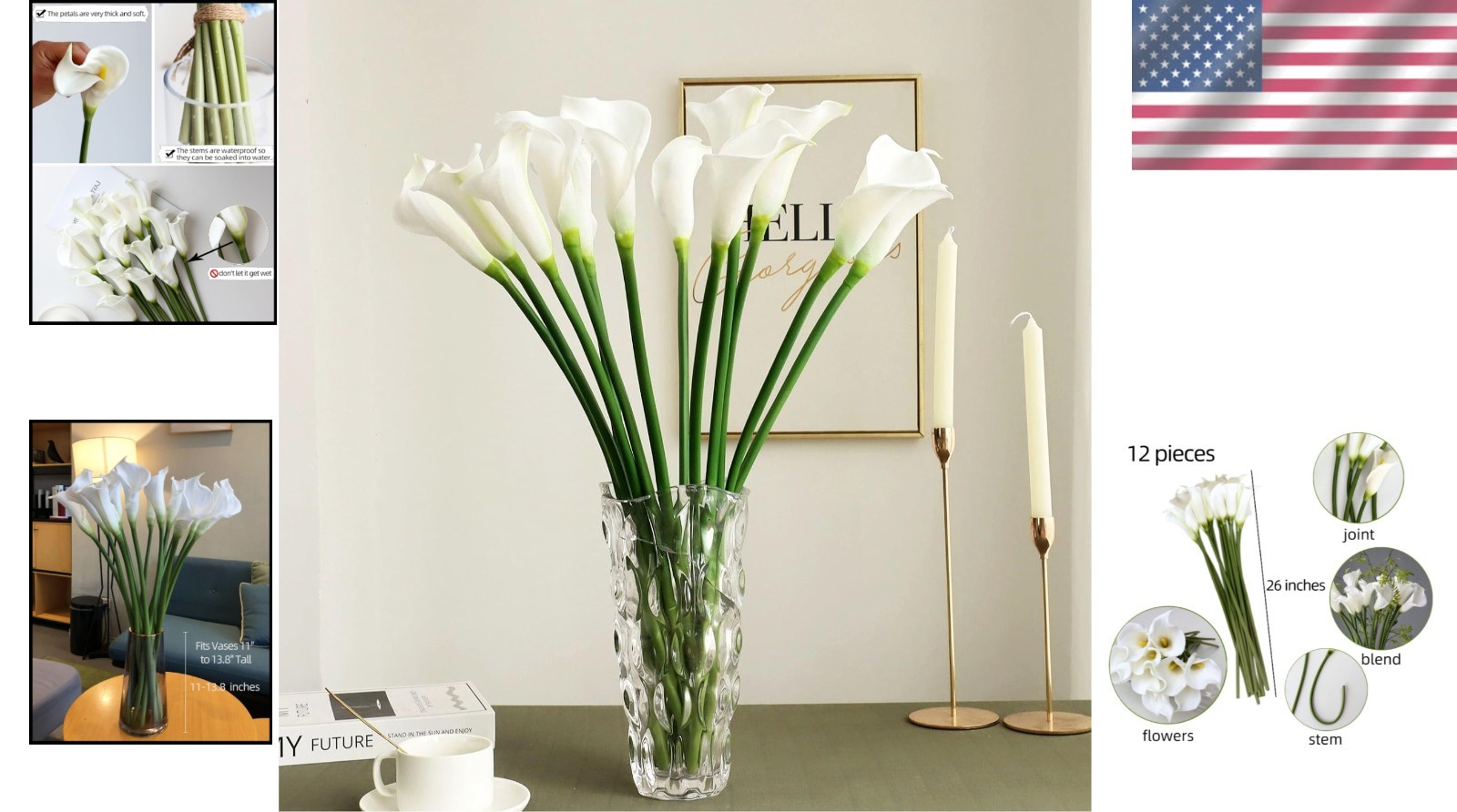 Wedding Office Home Decor: 26″ Artificial Calla Lilies