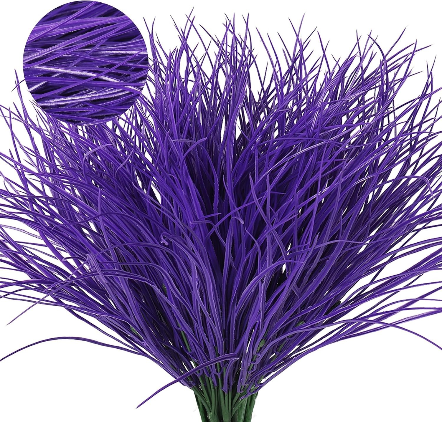 Vibrant 15.7″ Purple Faux Grass – Set of 12, Indoor & Outdoor Decorative Plants