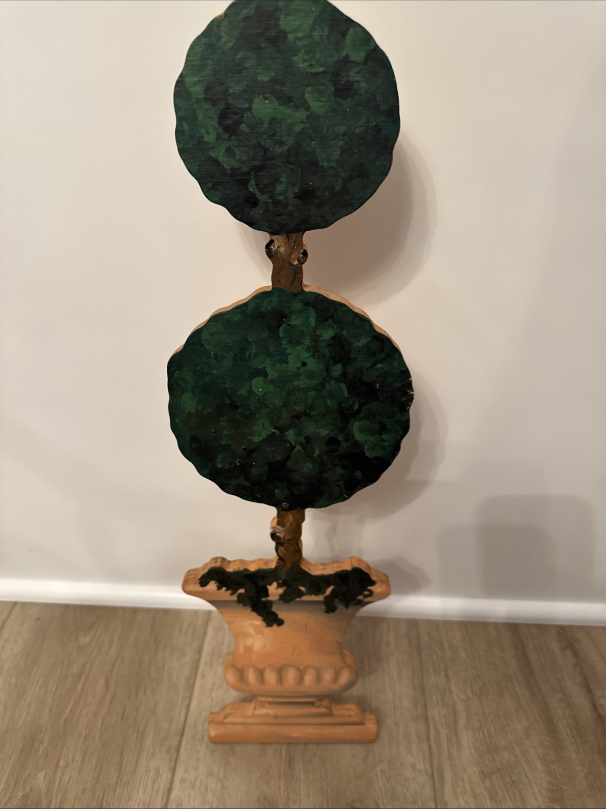 “Wooden Hand-Painted Topiary Stand”
