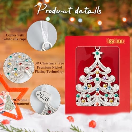 2026 Metal Christmas Tree Ornament 1pc Small Colourful Christmas Tree