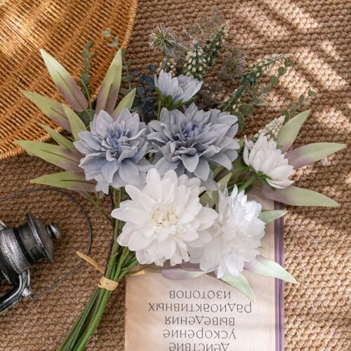 Artificial Fake Flowers Plants Silk Flower Arrangements Wedding Purple White