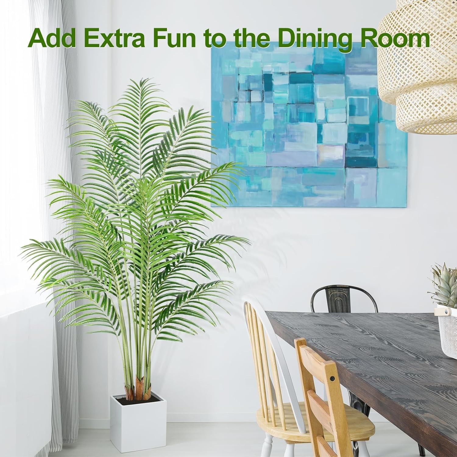 Lifelike Artificial Palm Tree – Adjustable Leaves, 570 Tips