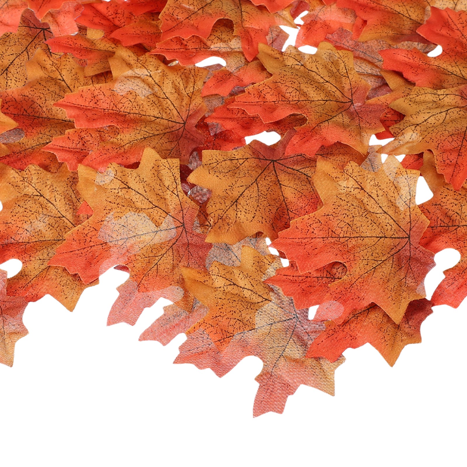 400Pcs Fall Leaves 3.3 Inch Colored Mixed Fake Leaf, Yellow Brown