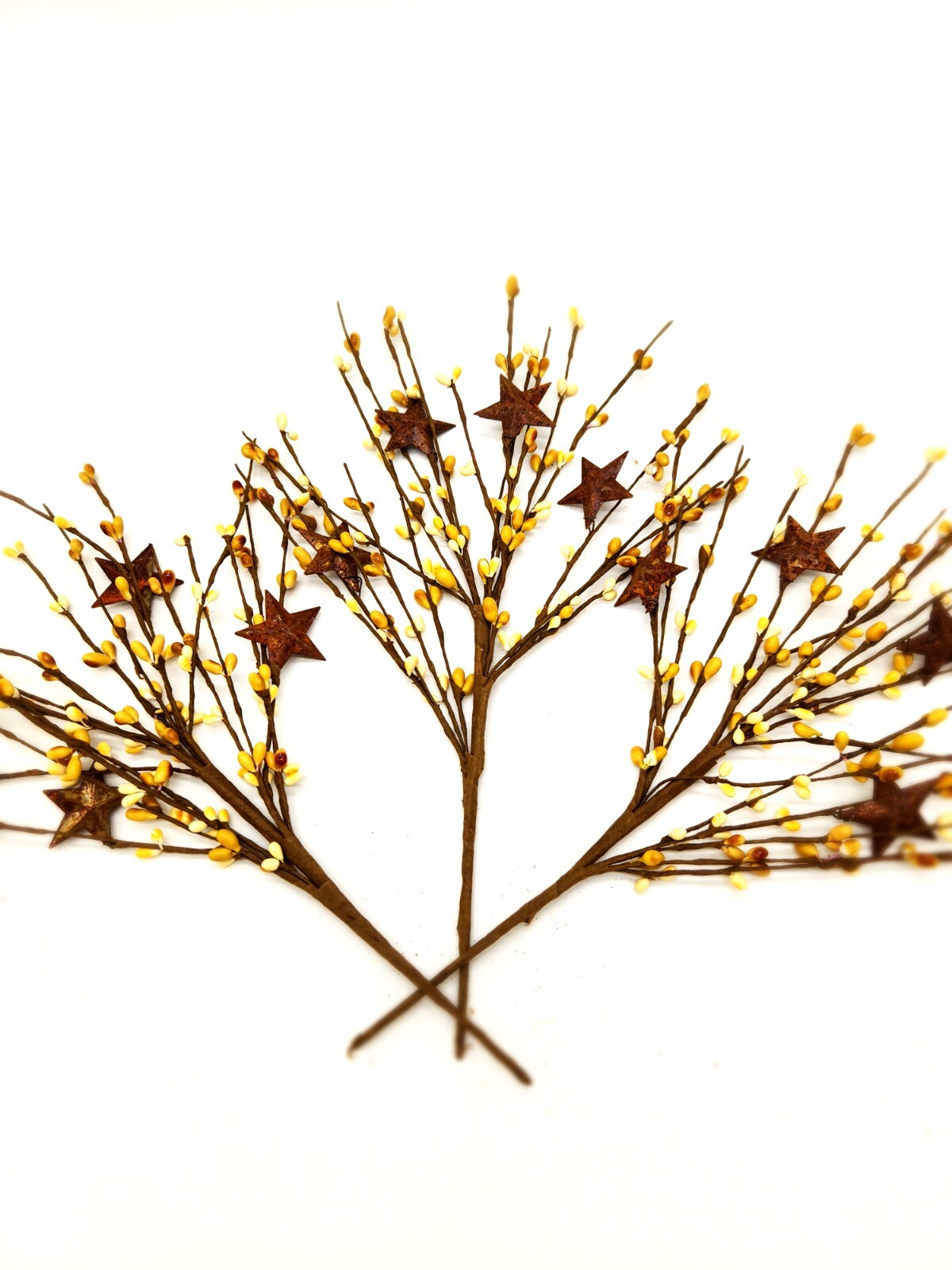 Cream & Mustard Berry Picks Artificial Berries Spray Home / Holiday Decor N527