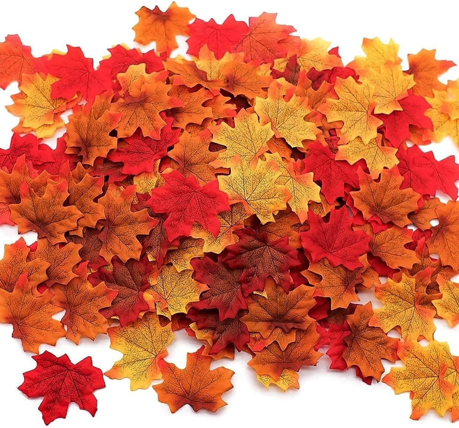 1100 Pcs Multicolored Fall Artificial Maple Leaves for Wedding & Thanksgiving