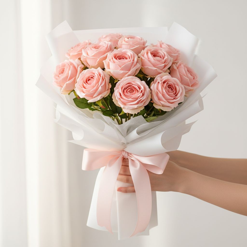 Blush Pink Artificial Roses Set Of 3 Fake Flower Stems Silk Roses Long Stem Wedd