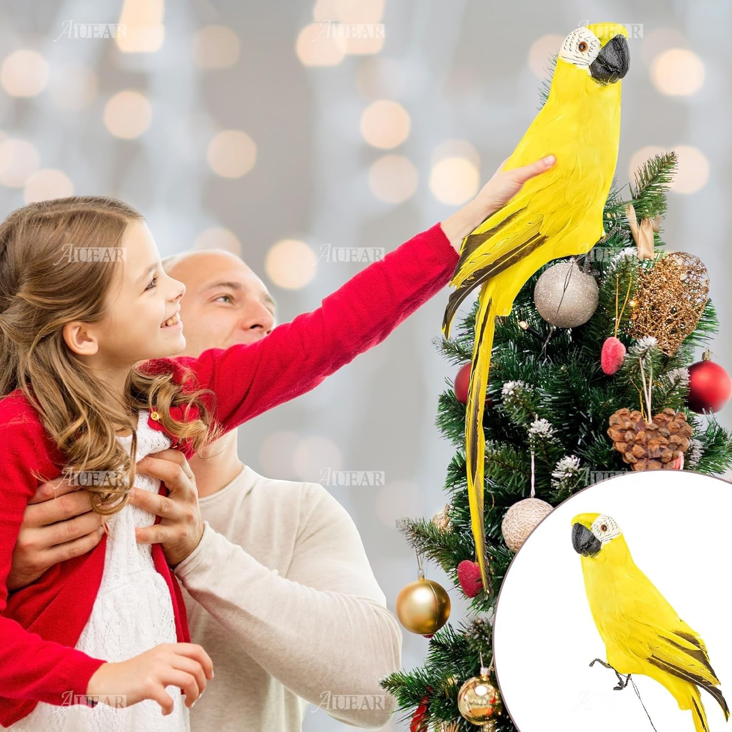 Artificial Big Bird Feathered Decoration