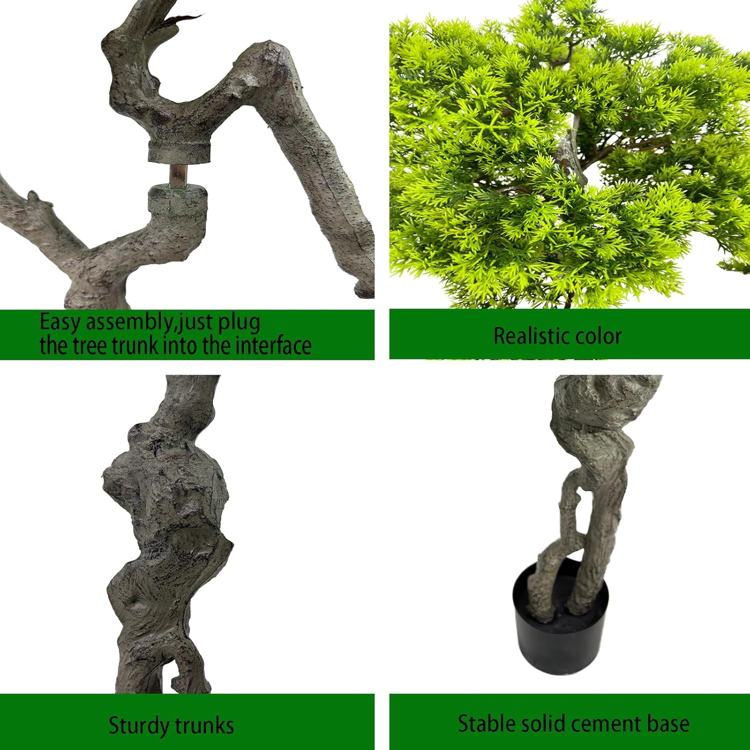 3.5Ft（43In） Artificial Bonsai Tree Juniper Faux Plants Indoor Big Fake Plants…